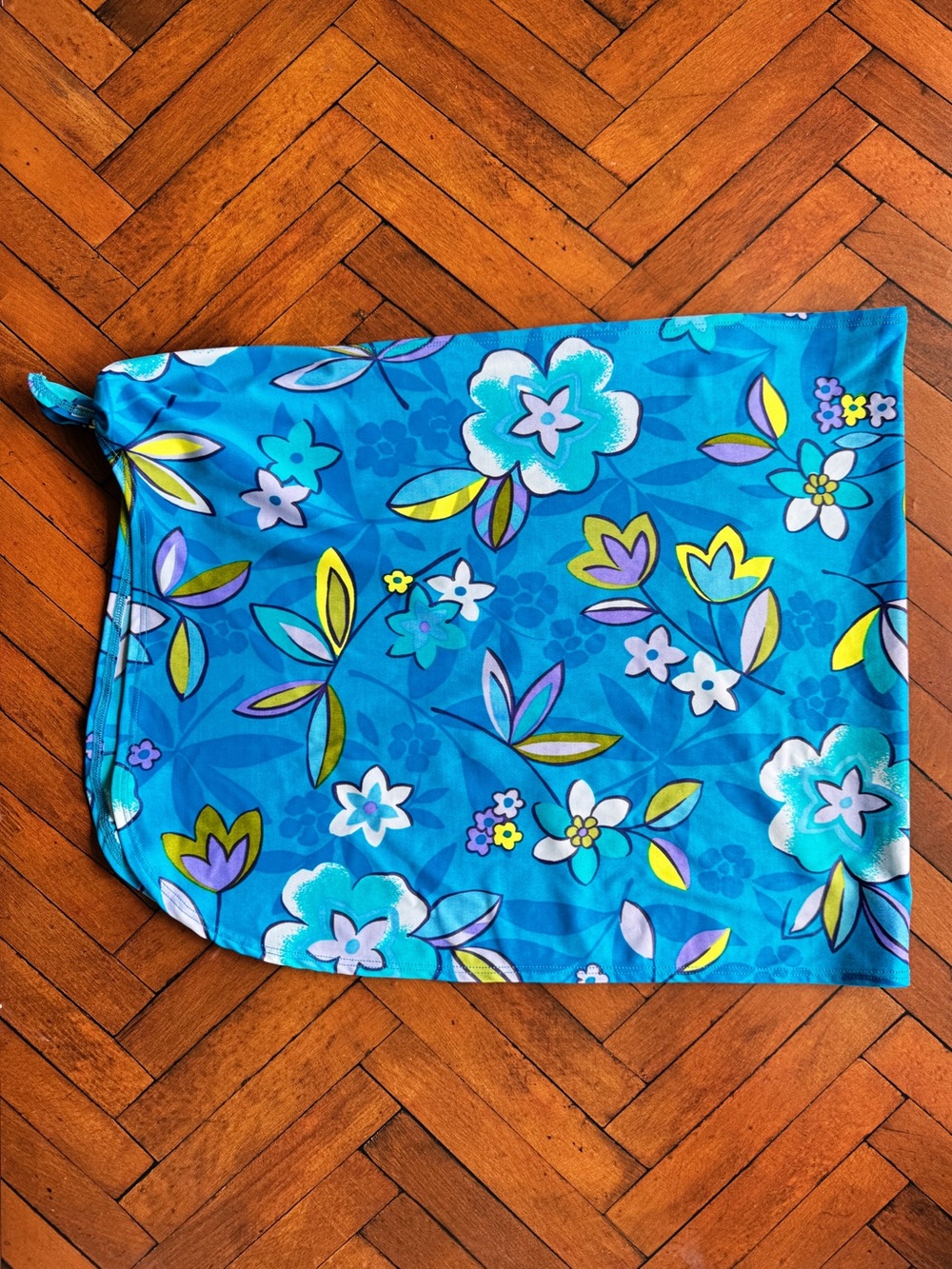 Sz M Y2K Victorias Secret Turquoise Floral Sarong Side Tie Mini Swim Coverup EUC - Picture 4 of 6